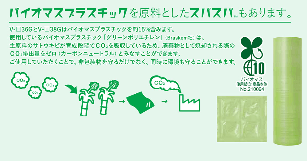 バイオマスプラスチックを原料としたスパスパ